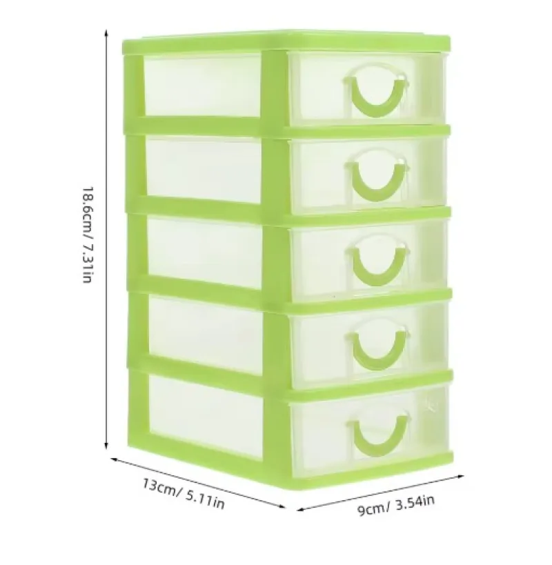 Organisateur Bureau 5 Tiroirs Transparent - Rangement Pièces Détachées Électronique & Accessoires - Vue 1