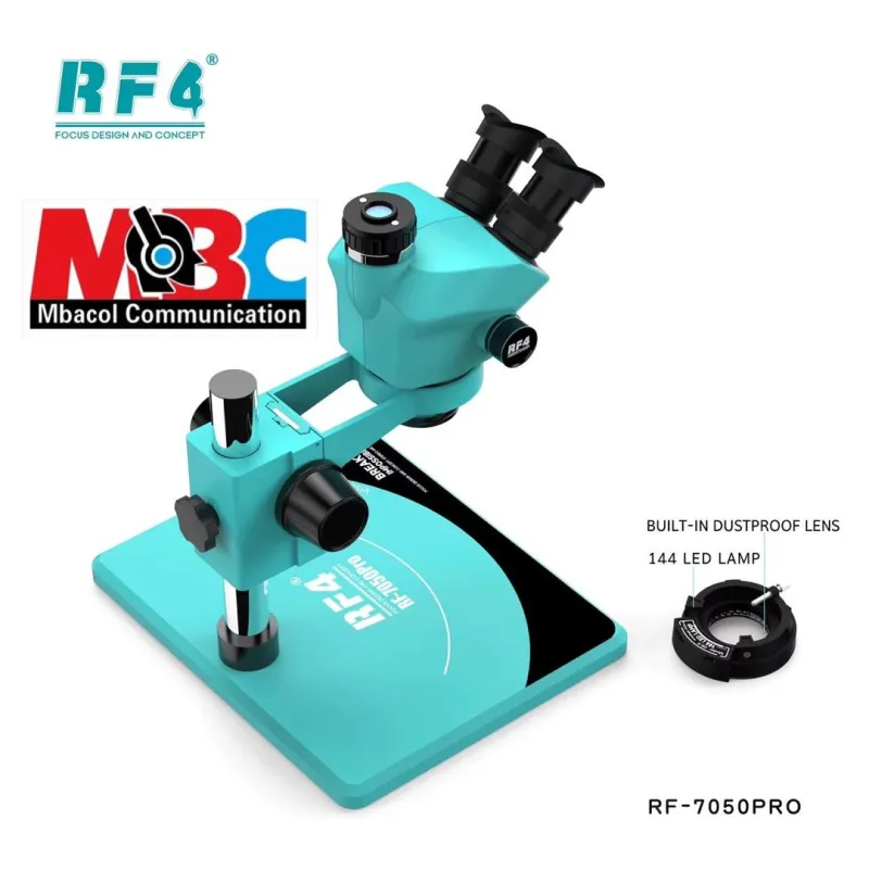 RF4 7050PRO Microscope Stéréoscopique HD 6 Niveaux Zoom avec Éclairage LED pour Réparation Téléphone - Microscopes & Caméras - 180 000 FCFA - Mbacol Communication Sénégal