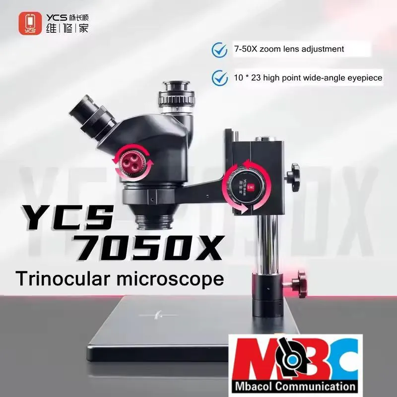 Microscope Trinoculaire YCS 7050X Zoom Continu 7-50X LED - Microscopes & Caméras - 175 000 FCFA - Mbacol Communication Sénégal
