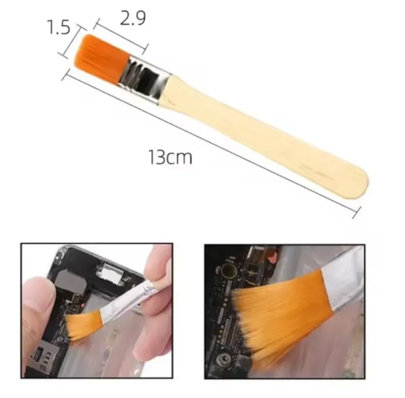 Lot de 10 Pinceaux Nettoyage Soudure Nylon Bois Électronique - Vue 2