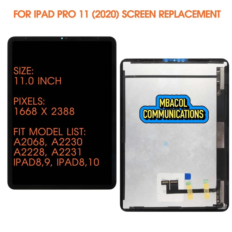 Écran LCD iPad Pro 11 Pouces Toutes Générations 2018 2020 2021 Assembly Complet - Pièces Détachées Téléphones - 85 000 FCFA - Mbacol Communication Sénégal