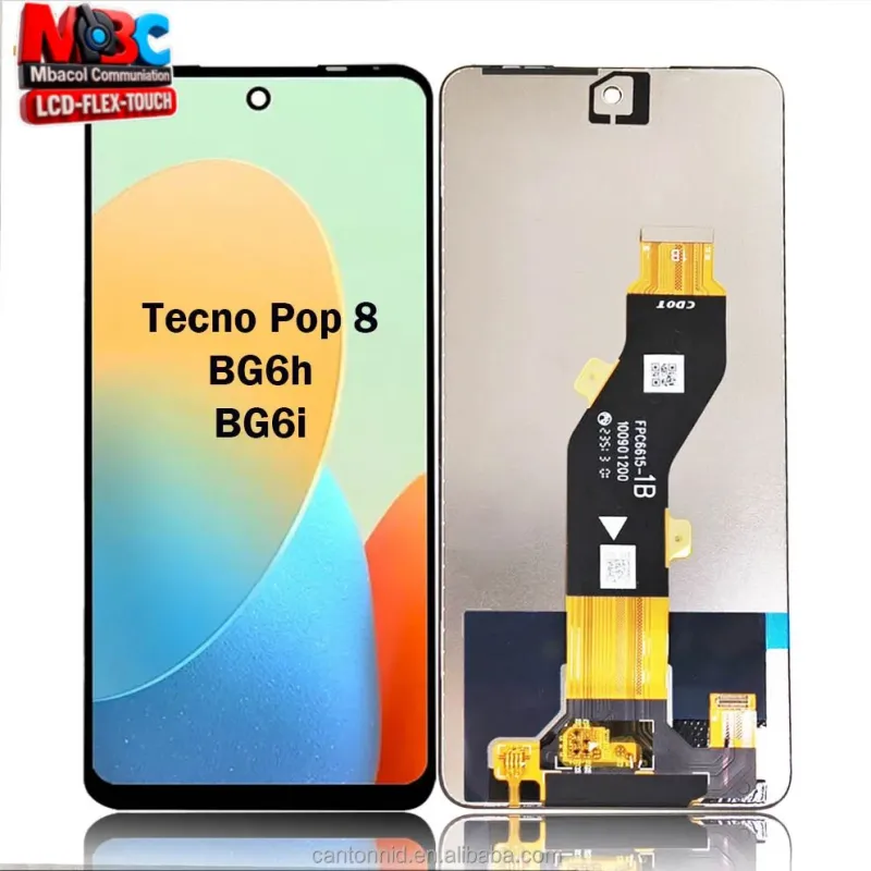 Écran LCD 6.6 Pouces Tecno Pop 8 BG6h BG6i Assembly Tactile Châssis Noir - Pièces Détachées Téléphones - 5 000 FCFA - Mbacol Communication Sénégal