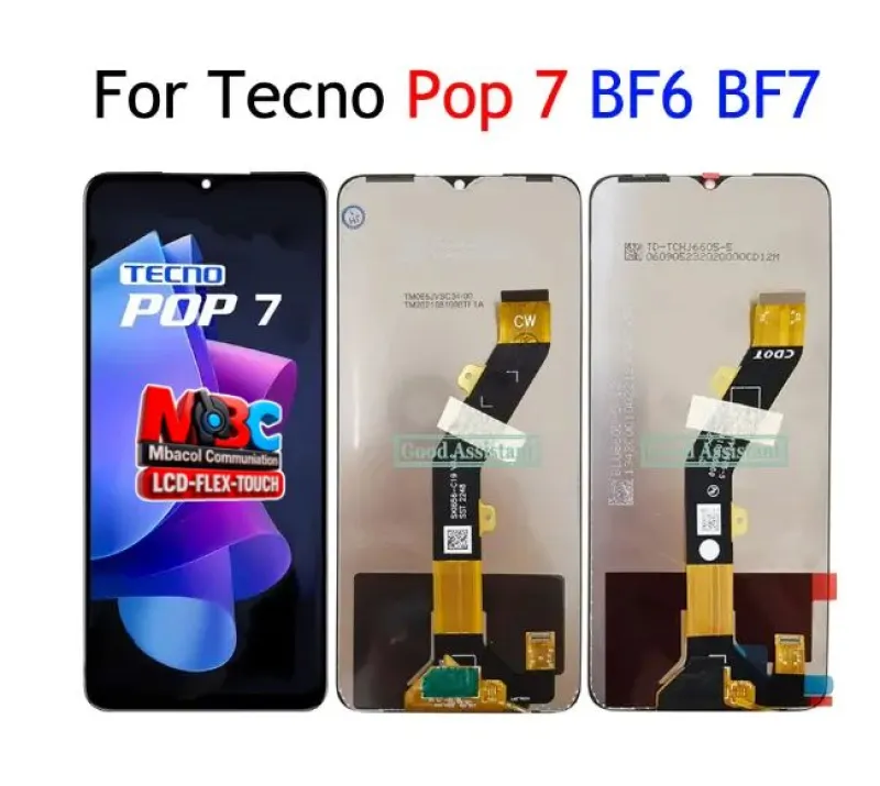 Écran LCD 6.6 Pouces Tecno Pop 7 BF6 BF7 Assembly Tactile Châssis Noir - Pièces Détachées Téléphones - 5 000 FCFA - Mbacol Communication Sénégal