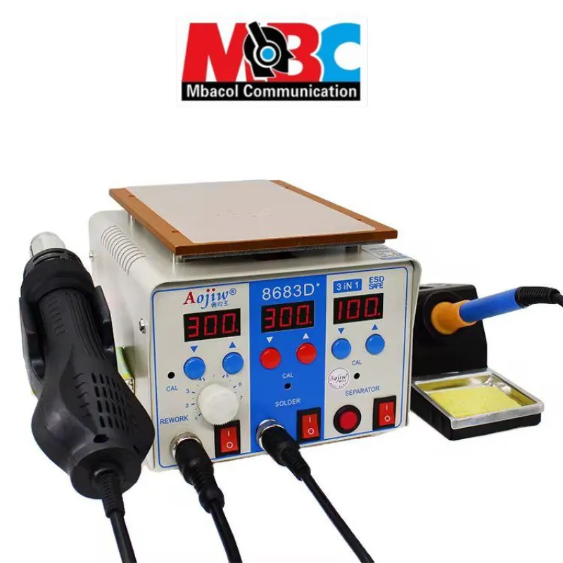 Station Réparation Téléphone 3 en 1 AOJIW 8683D+ Air Chaud Fer à Souder Séparateur LCD - Stations de Soudage - 45 000 FCFA - Mbacol Communication Sénégal