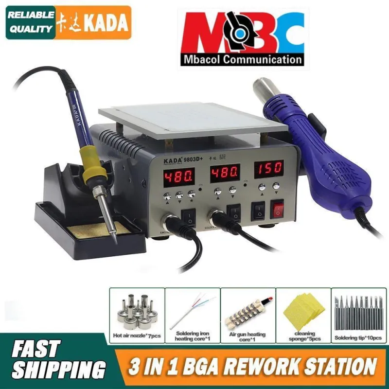 KADA 9803D+ Station Soudage 3en1 BGA Rework Air Chaud Fer Préchauffage SMD - Stations de Soudage - 32 000 FCFA - Mbacol Communication Sénégal