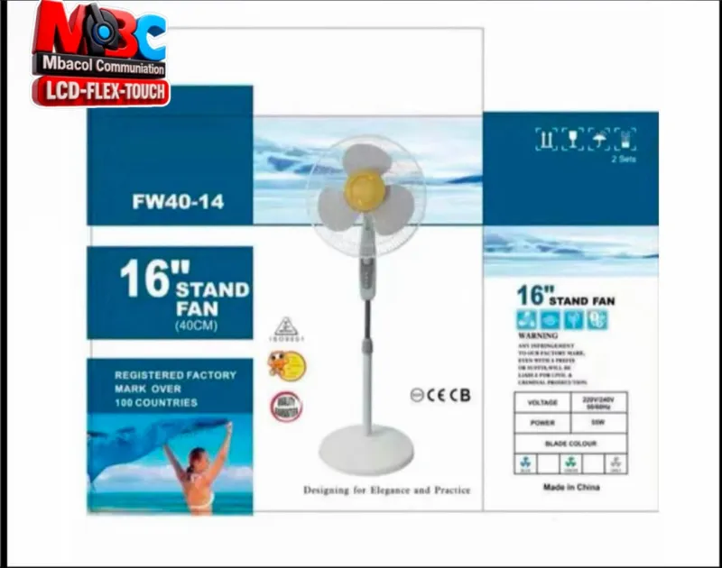 Ventilateur Sur Pied 16 Pouces 40cm Puissant Réglable Maison Bureau - Électronique Grand Public - 22 000 FCFA - Mbacol Communication Sénégal