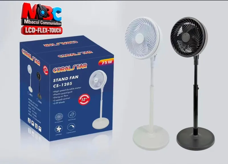 Ventilateur CORALSTAR CS-1205 75W 12 Pouces Haute Vitesse 5 Pales - Électronique Grand Public - 25 000 FCFA - Mbacol Communication Sénégal