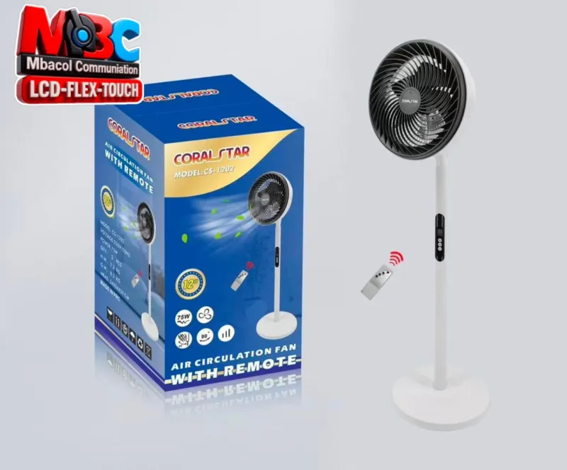 Ventilateur CORALSTAR CS-1202 12 Pouces Sur Pied Puissant Réglable - Électronique Grand Public - 25 000 FCFA - Mbacol Communication Sénégal