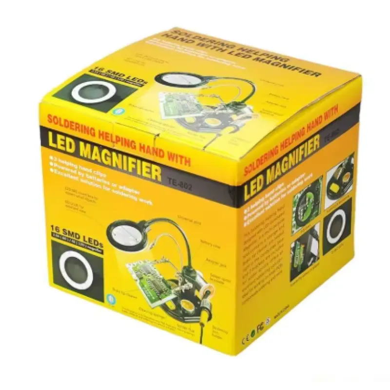TE-802 Helping Hand Loupe LED 16 SMD Soudure PCB Précision - Outils de Réparation - 8 000 FCFA - Mbacol Communication Sénégal