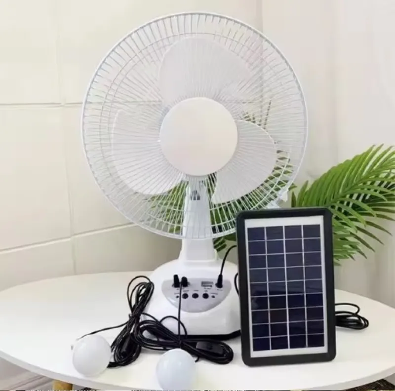 Ventilateur Solaire Rechargeable AC DC 12 16 Pouces Silencieux Économique - Vue 1