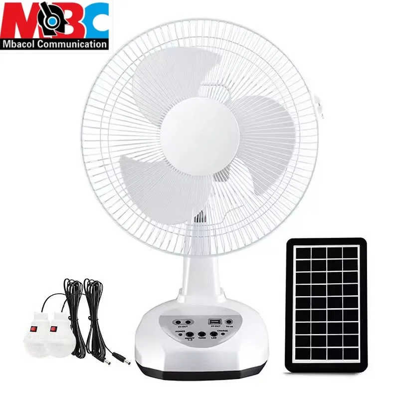 Ventilateur Solaire Rechargeable AC DC 12 16 Pouces Silencieux Économique - Électronique Grand Public - 16 000 FCFA - Mbacol Communication Sénégal