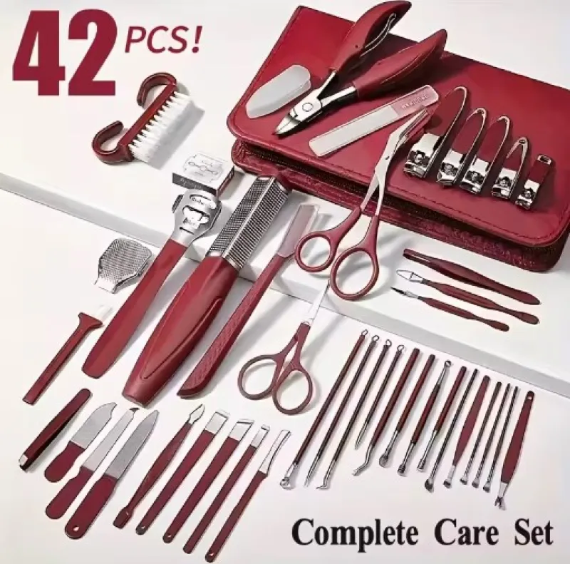 Set Manucure Pédicure Professionnel 42 Pièces en Acier Inoxydable - Accessoires & Consommables - 13 000 FCFA - Mbacol Communication Sénégal